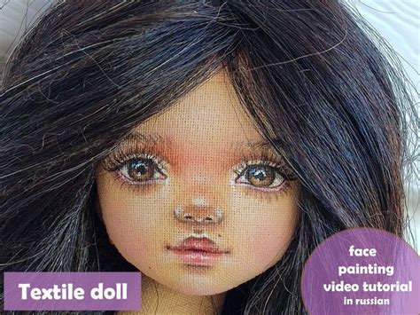 Face Painting Doll Tutorial How Make Face Textile Doll Video Etsy