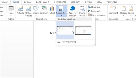 How To Use The Screenshot Tool In Ms Word 2013