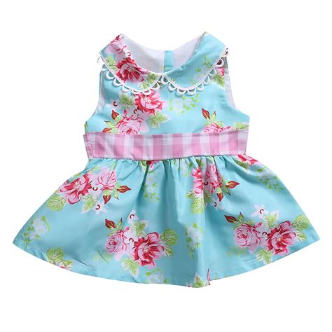 Summer 2017 Toddler Baby Girls Summer Bowknot Dress Sleeveless Flower