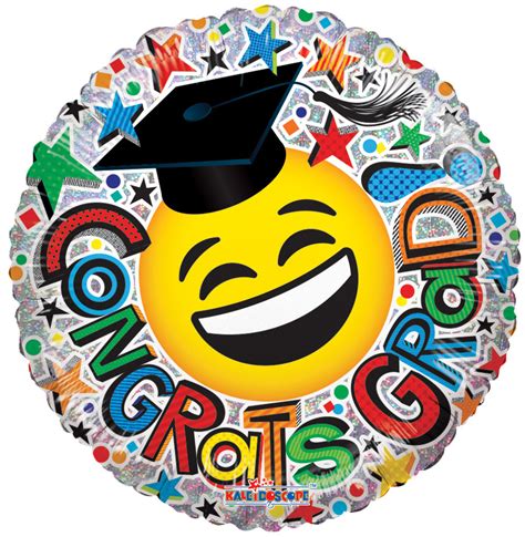 18 Congrats Grad Smiley Ho Foil Balloon Bargain Balloons Mylar