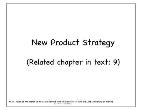 Ch 10 New Product Strategy Print New Product Strategy Related