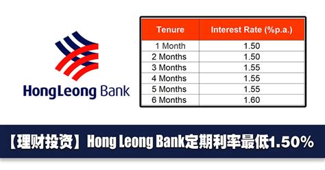 Minimum initial deposit is usd 10,000 for 18 months term. 【理财投资】Hong Leong Bank 定期利率Fixed Deposit最低1.50% - INFO ...