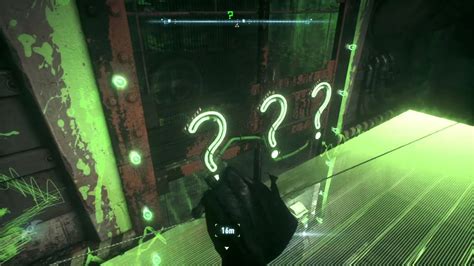 Use the batmobile's winch to pull out a panel containing 3 question switches, and hit. BATMAN™: ARKHAM KNIGHT Bleak Island Riddler Trophy ...