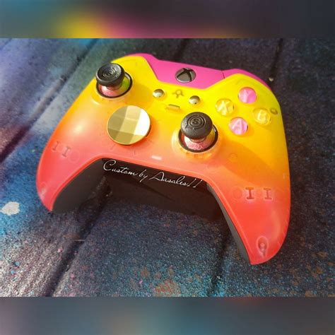 Xbox One Elite Wireless Controller Custom Sunset Matte Yellow Led Black