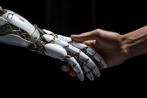 Premium Ai Image A Robot Hand Holds A Human Hand Artificial
