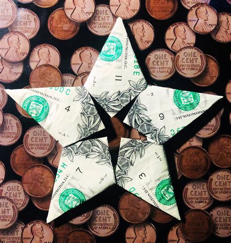 Dollar Bill Star Money Origami 5 Point Money Star Origami Etsy
