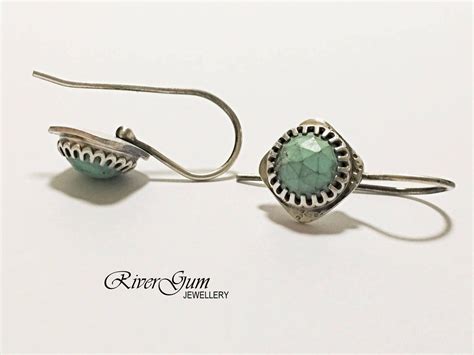 Turquoise Earrings Tiny Turquoise Drop Earrings Small Etsy Small