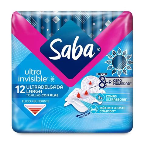 Toallas femeninas Saba Ultra Invisible buenos días flujo abundante