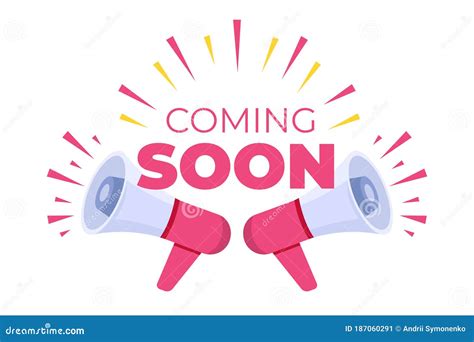 Two Megaphone With Coming Soon Banner Stock Vector Illustration Of