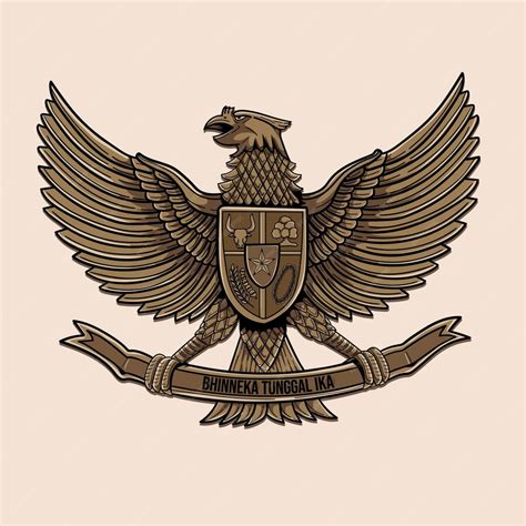 Garuda Pancasila Símbolo Da Indonésia País Vetor Premium