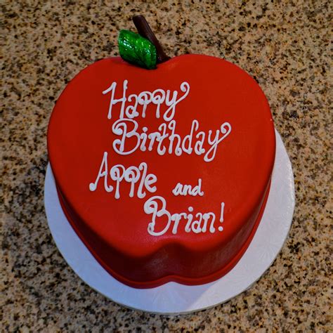 What A Cute Apple Birthday Cake Apple Birthday 39th Birthday Themed