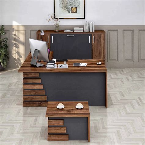 ATLAS 79 Modern Home Office Furniture Desk Brown Black Casa Mare