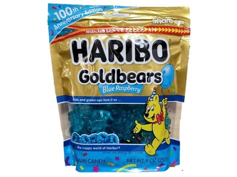 Haribo Goldbears Gummi Candy 100th Anniversary All Blue Raspberry