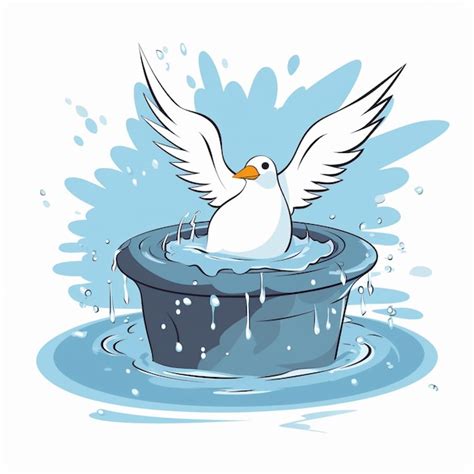 Premium Ai Image Cartoon Baptismal Water And Dove Symbolizing The