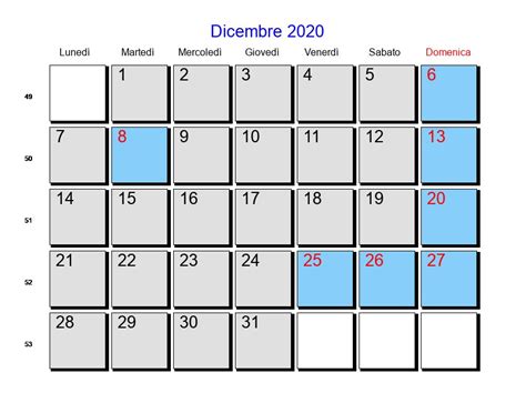 Calendario Dicembre 2020 Con Festività E Fasi Lunari Avvento