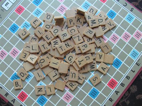 Vintage Scrabble Tiles Wooden Letters Scrabble Game Pieces Complete 100