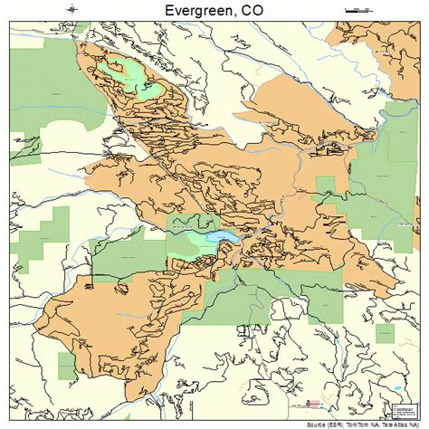 Evergreen Colorado Street Map 0825390