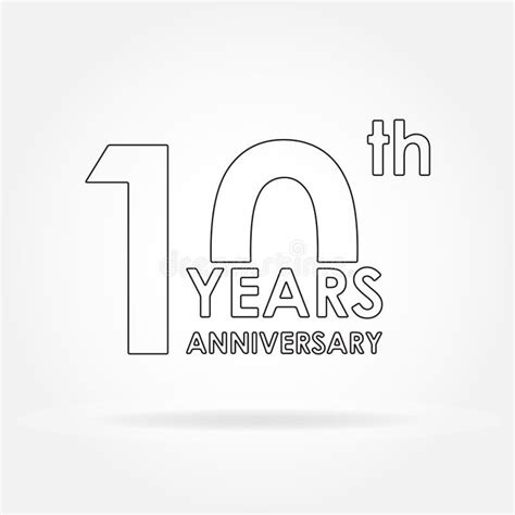 10 Years Anniversary Sign Or Emblem Template For Celebration And