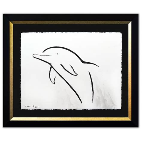 Wyland Original Sumi Ink Painting Dolphin