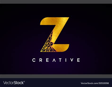 Golden Gold Letter Z Beauty Logo Z Letter Design Vector Image