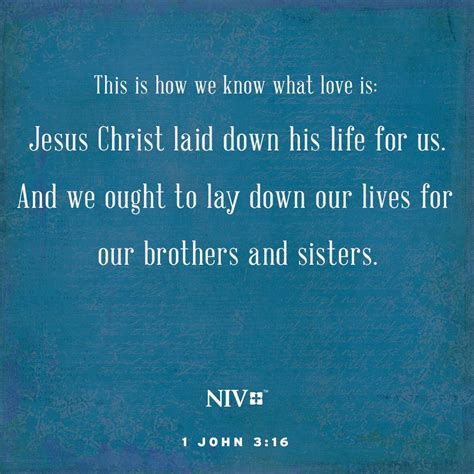 Niv Verse Of The Day 1 John 316 Biblical Quotes Inspirational 1