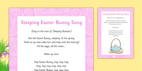 Sleeping Easter Bunny Song Nursery Rhymes Early Years
