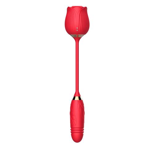 vibrador duplo formato de rosa e penetrador com movimentos de vai e vem vibrator flower rs
