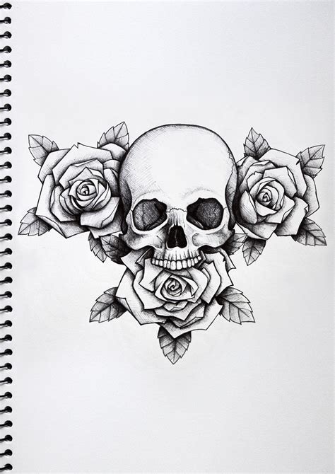 Skull And Roses Tattoo Nick Davis Artist Black Tattoos Tattoo Template Skull Rose Tattoos