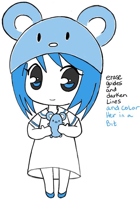 How To Draw A Chibi Girl With Cute Mouse Hat Easy Step By Step Drawing Tutorial How To Draw