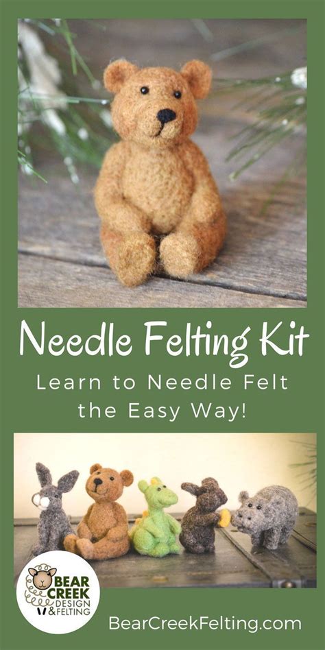 Bear Needle Felting Kit Advanced Beginner Bear Creek Felting