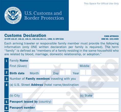 Sample U S Customs Declaration Form How To Fill Cbp B Form Vrogue