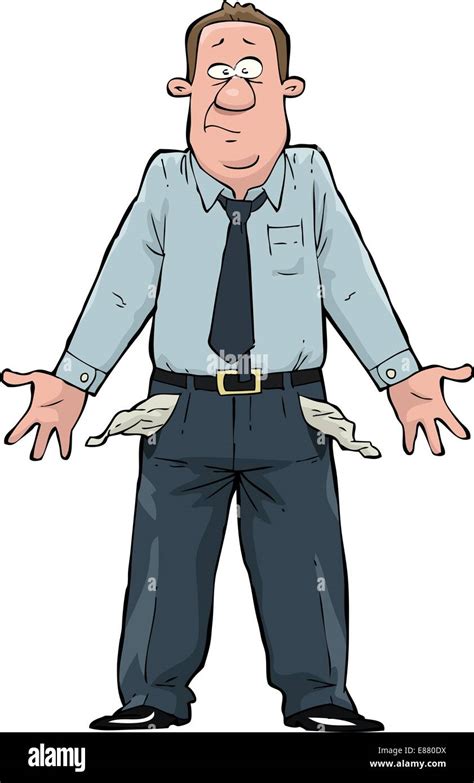 A Man With Empty Pockets Vector Illustration Stock Vector Image And Art