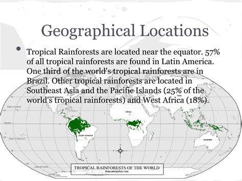 Equatorial climate is prevalent in regions with the latitudes of at most ten degrees north and south of the equator, and the intertropical convergence zone dominates these regions. Location Of Tropical Rainforest - Where Are Rainforests Enchantedlearning Com / Although the the ...