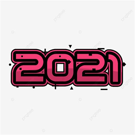 Typography Clipart Png Images Flat 2021 Year Number Typography Design