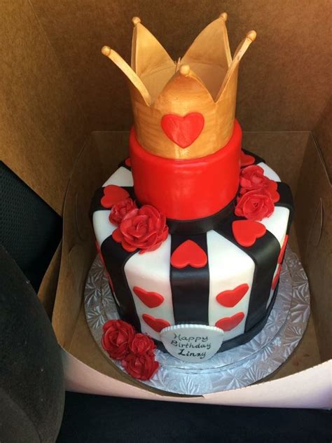 24th Birthday Cake ️🖤 Queen Of Hearts Queen Cakes Heart Birthday