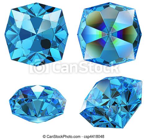 Stock Illustration Of Blue Sapphire Gem Isolated Csp4418048 Search