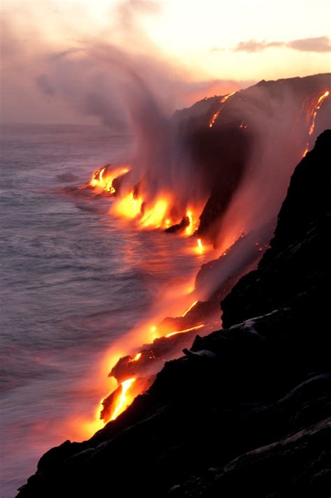 Active Lava Flows Into The Ocean Hawaii A Pondering Mind