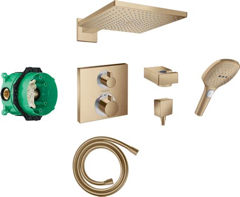 Hansgrohe Boms Square Concealed Valve With Raindance 300 Overhead And Select Hand Shower Bbr