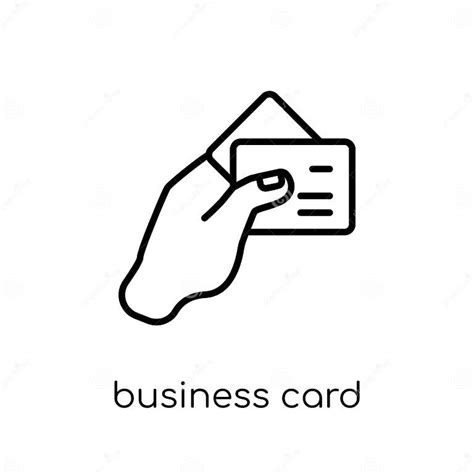 Business Card Icon Trendy Modern Flat Linear Vector Business Ca Stock