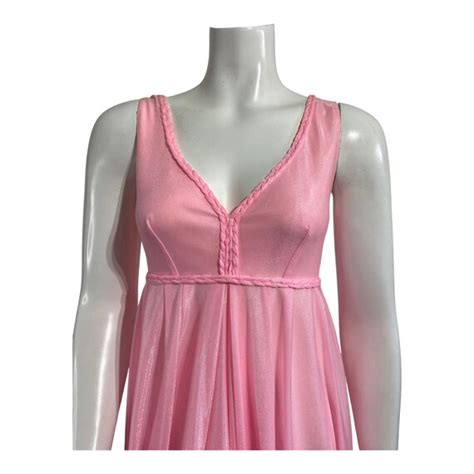 Vintage Pink Nightgown 1980s Linda Lingerie Bus Gem