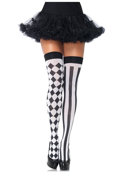 harlequin thigh high stockings