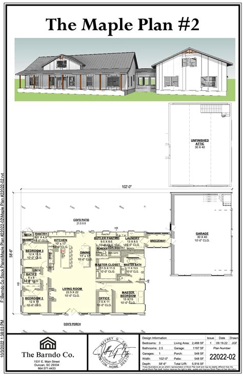 X Barndominium Floor Plans With Shop The Maple Plan