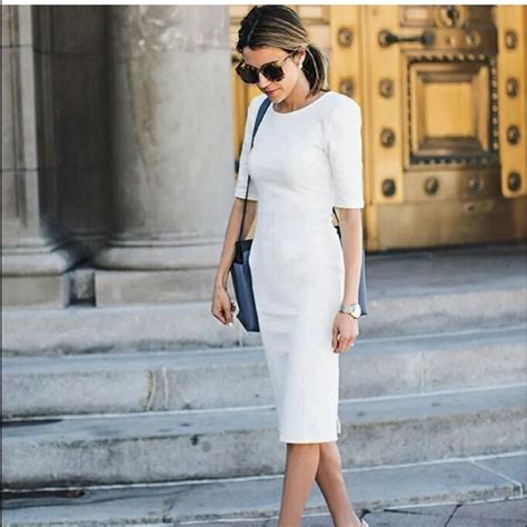 Elegant White Midi Dress Fashion Style Hello Fashion