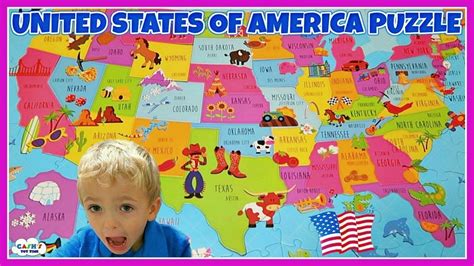 Learning Usa States And Capitals Kids Puzzle Youtube