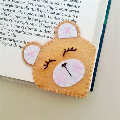 Bear Felt Corner Bookmark 100 Handmade Cute Accessories