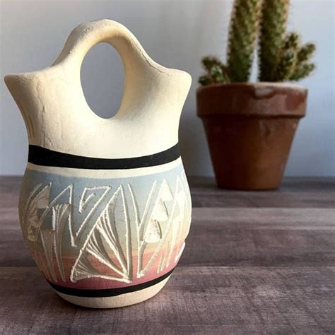 Vintage Navajo Pottery Wedding Vase Native American Unity Etsy
