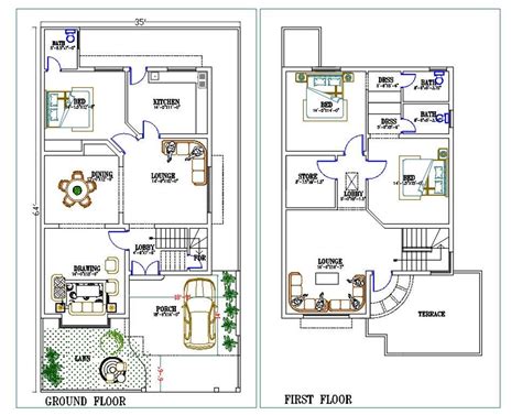 Storey House Floor Plan Autocad File Floorplans Click