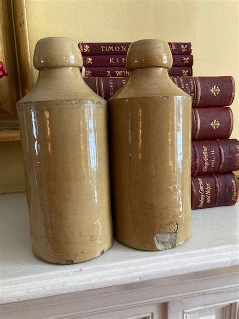 Pair Of Antique Stone Ginger Beer Bottles Morris And Son Etsy