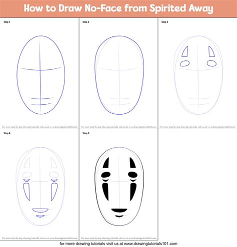 How To Draw No Face From Spirited Away Printable Step By Step Drawing Sheet