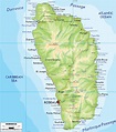 Physical Map of Dominica - Ezilon Maps